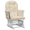 Křeslo glider se stoličkou krémově bílé textil 351663
