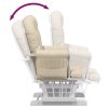 Křeslo glider se stoličkou krémově bílé textil 351663