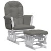 Křeslo glider se stoličkou tmavě šedé textil 351661