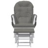Křeslo glider se stoličkou tmavě šedé textil 351661