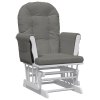 Křeslo glider se stoličkou tmavě šedé textil 351661