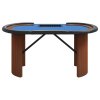 Pokerový stůl pro 10 hráčů držák na chipy modrý 160x80x75 cm 80407