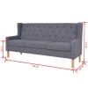 Sedací souprava 2 kusy textil šedá 274934