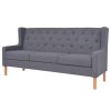 Sedací souprava 2 kusy textil šedá 274934