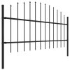 Zahradní plot s hroty (0,75–1) x 6,8 m ocel černý 277715