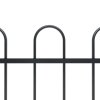 Zahradní plot s obloučky ocelový 11,9 x 1,2 m černý 277671