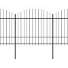 Zahradní plot s hroty ocel (1,5–1,75) x 17 m černý 277748