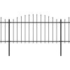 Zahradní plot s hroty ocel (1,25–1,5) x 11,9 m černý 277736