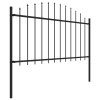Zahradní plot s hroty ocel (1,25–1,5) x 11,9 m černý 277736