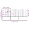 Zahradní plot s kopím nahoře ocelový 537 x 175 cm černý 277741