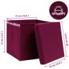 Úložné boxy s víky 10 ks tmavě červené 32 x 32 x 32 cm textil 288344
