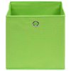 Úložné boxy 10 ks zelené 32 x 32 x 32 cm textil 288371