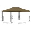 Altán se zatahovací střechou 3 x 3 m taupe 180 g/m² 312229