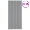 Střešní panely 36 ks pozinkovaná ocel šedé 100 x 45 cm 317214