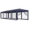 Party stan s 10 síťovanými bočnicemi modrý 3 x 12 m HDPE 319247