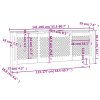 Kryt na radiátor MDF šedý 205 cm 325557