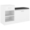 Lavice s botníkem bílá 94,5 x 31 x 57 cm kompozitní dřevo 326741