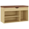 Lavice s botníkem a poduškou dub sonoma 80x30x47 cm kompozit 326762