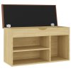 Lavice s botníkem a poduškou dub sonoma 80x30x47 cm kompozit 326762