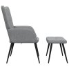 Relaxační židle se stoličkou světle šedá textil 327952