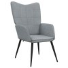 Relaxační židle se stoličkou světle šedá textil 327952