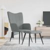 Relaxační židle se stoličkou světle šedá textil 327952