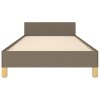 Rám postele s čelem bez matrace taupe 90x190 cm textil 347379