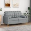 Dekorační polštáře 2 ks světle šedé Ø 15 x 50 cm textil 349501