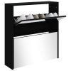 Botník se zrcadlem 2patrový černý 63 x 17 x 67 cm 342629