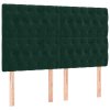 Rám postele bez matrace tmavě zelená 140 x 190 cm samet 3125937