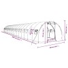 Skleník s ocelovým rámem bílý 60 m² 20 x 3 x 2 m 3188058