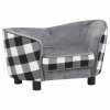 Pohovka pro psy šedá 68 x 38 x 38 cm plyš 170963