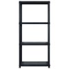 Úložný regál 4patrový černý 244 x 30,5 x 130 cm plast 3059859
