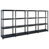 Úložný regál 4patrový černý 244 x 30,5 x 130 cm plast 3059859