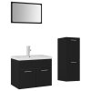 Set koupelnového nábytku černý dřevotříska 3071451