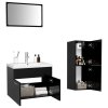 Set koupelnového nábytku černý dřevotříska 3071451