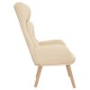 Relaxační křeslo krémové textil 341292