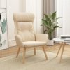Relaxační křeslo krémové textil 341292