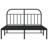 Kovový rám postele s čelem černý 135 x 190 cm 353634