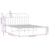 Kovový rám postele s čelem černý 135 x 190 cm 353634