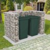 Gabionová zástěna pro 2 popelnice ocelová 180 x 100 x 120 cm 142559