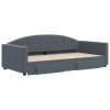 Válenda s přistýlkou a zásuvkami tmavě šedá 100 x 200 cm samet 3197357