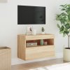 Nástěnná TV skříňka s LED osvětlením dub sonoma 60 x 30 x 40 cm 837187