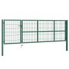 Zahradní plotová brána se sloupky 350 x 100 cm ocel zelená 142569