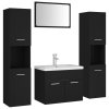 Set koupelnového nábytku černý dřevotříska 3071496