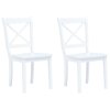 Jídelní židle 2 ks bílé masivní kaučukovník 247356