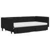 Válenda s přistýlkou a zásuvkami černá 100 x 200 cm samet 3196774