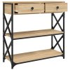 Konzolový stolek dub sonoma 75 x 28 x 75 cm kompozitní dřevo 834196