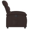 Polohovací křeslo tmavě hnědé textil 371694