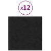 Nástěnné panely 12 ks černé 30 x 30 cm samet 1,08 m² 343812